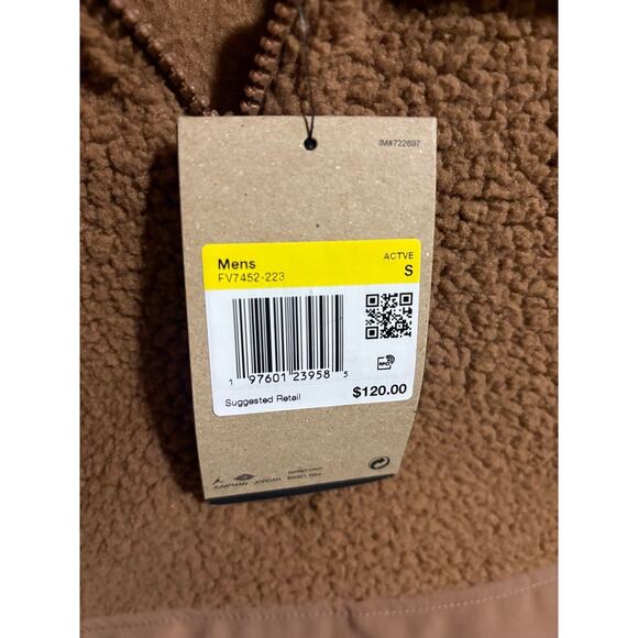 SZ S - Jordan Flight Sherpa Top Men Half-Zips - Brown - Picture 3 of 3